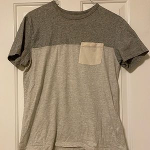 J Crew Gray and White Tee